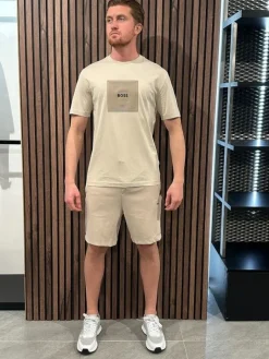Boss - Tee Logo Rib - Beige