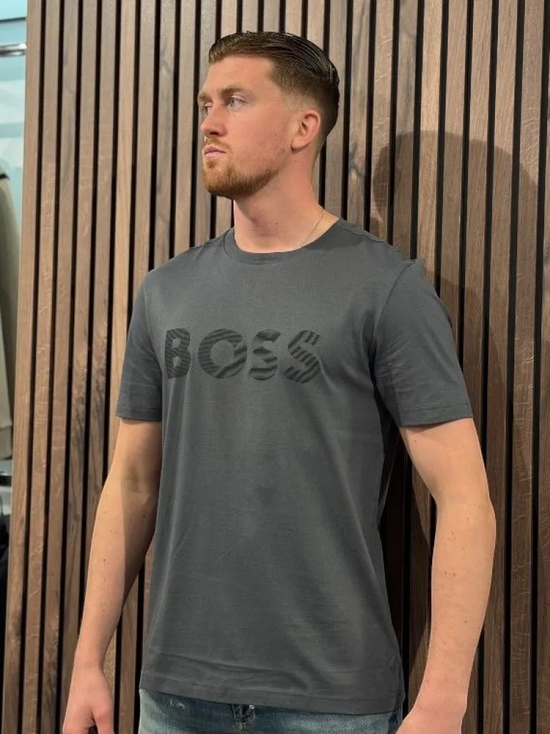 Boss - Tee Tape Logo - Grijs