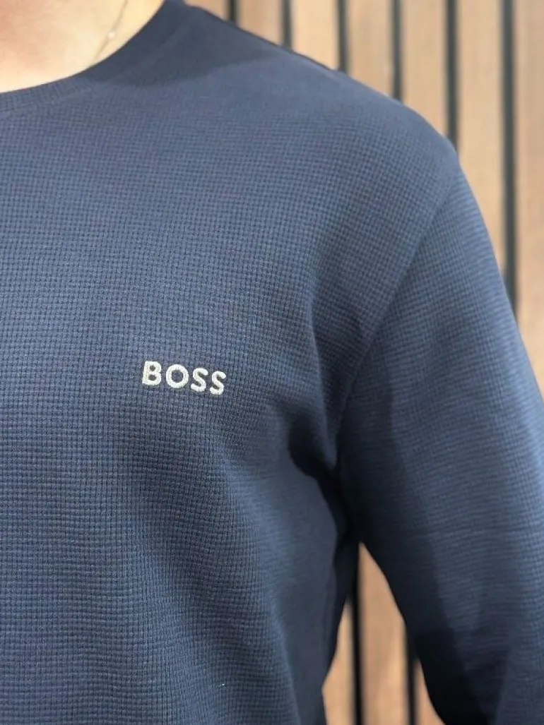 Boss - Waffle Lounge Set (2 losse items!) - Blauw