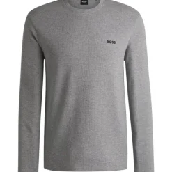 Boss - Waffle LS-Shirt - Grijs