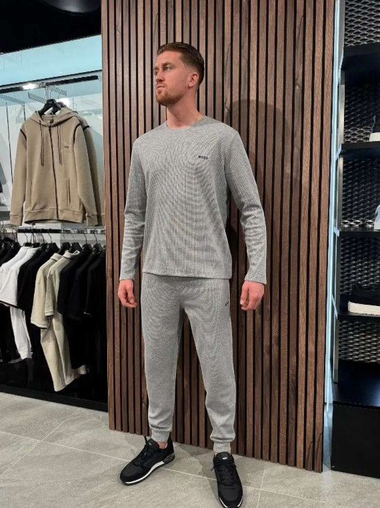 Boss - Waffle Pants Cuff - Grijs