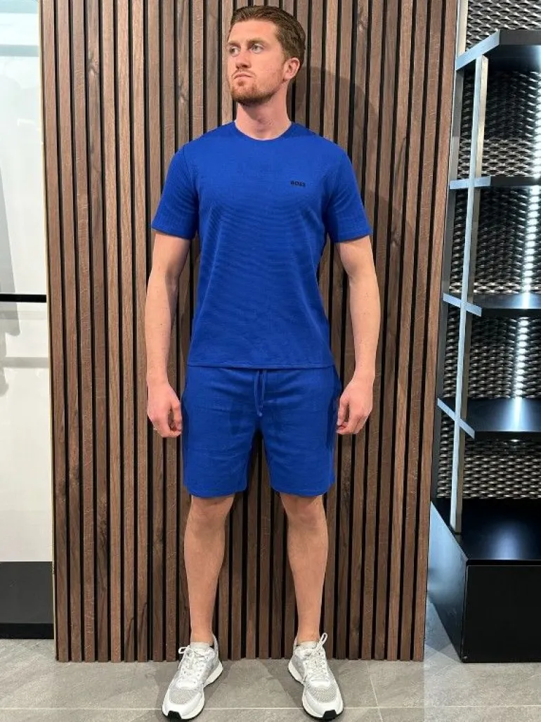 Boss - Waffle Shorts - Blauw