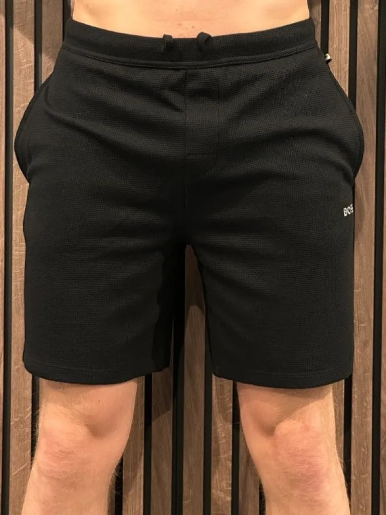 Boss - Waffle Shorts - Zwart