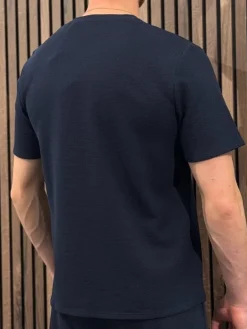 Boss - Waffle T-Shirt - Blauw