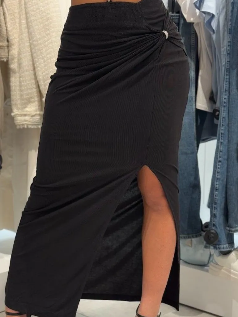 Guess - Aimee Jewel Drap Skirt - Zwart