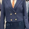 Guess - Andree Crop Blazer - Blauw