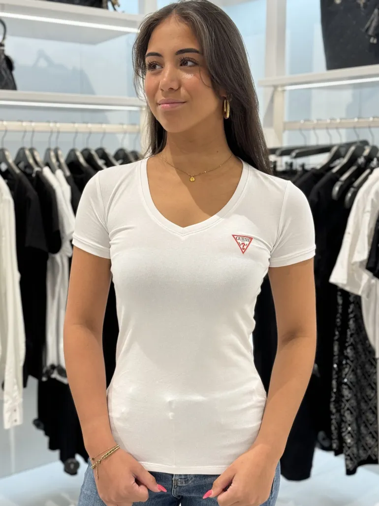 Guess - Basic V-neck - Wit