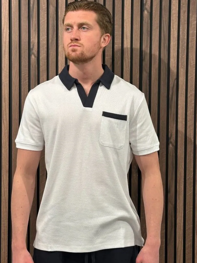 Guess - Color Block Ss Polo - Wit