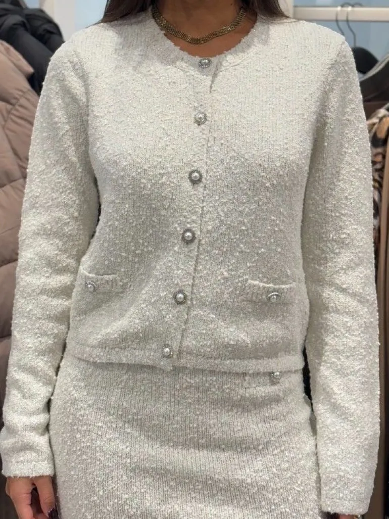 Guess - Dorothy Cn Ls Cardi Swtr - Beige