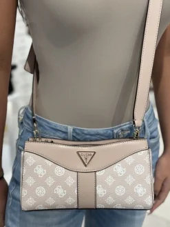 Guess - Dorys Top Zip Crossbody - Beige