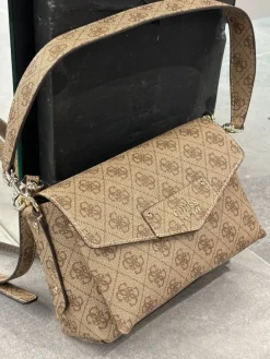 Guess - Eco Brenton Flap Shoulder Bag - Bruin