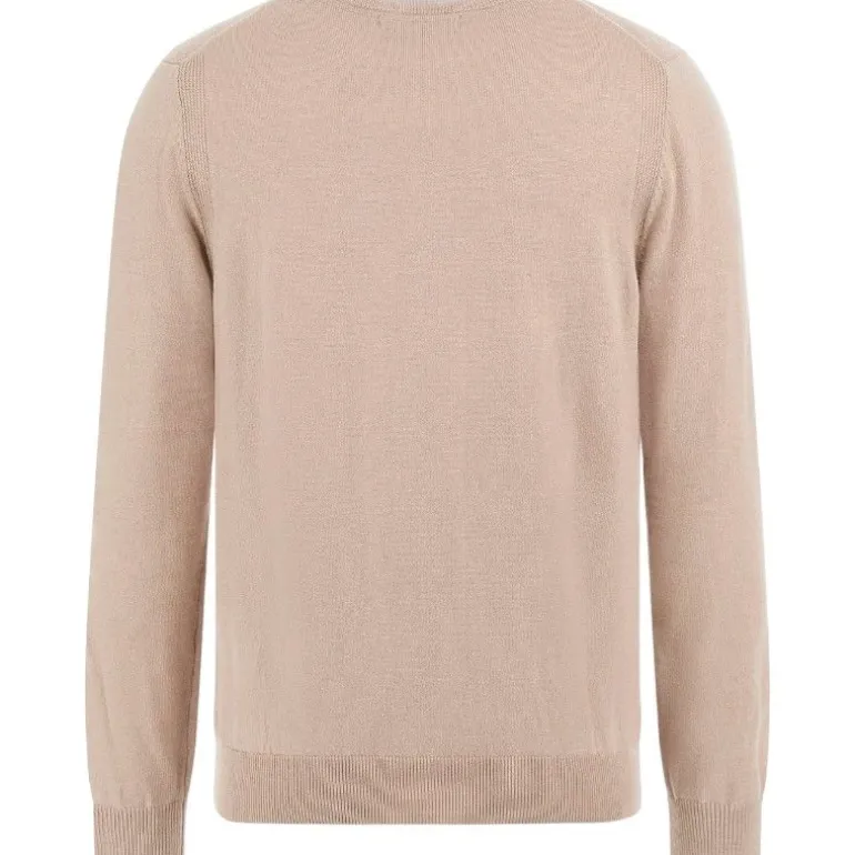 Guess - Edgar Ls Cn Logo Jacq Sweater - Beige
