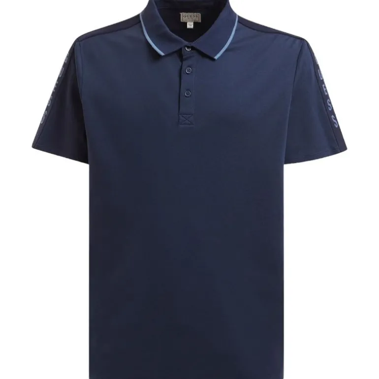 Guess - Es Ss Paul Pique Tape Polo - Donkerblauw