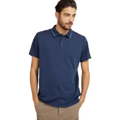 Guess - Es Ss Paul Pique Tape Polo - Donkerblauw