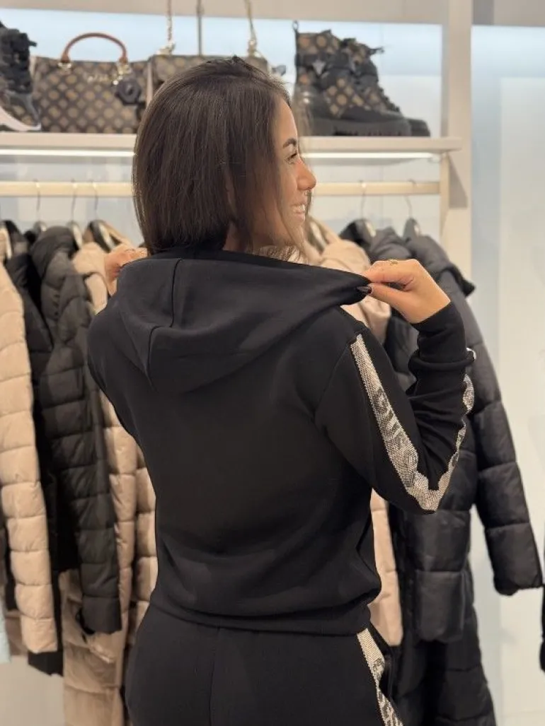 Guess - Hooded Scuba Sweatshirt - Zwart
