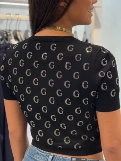 Guess - Jasmine G Cn Ss Boxy - Zwart