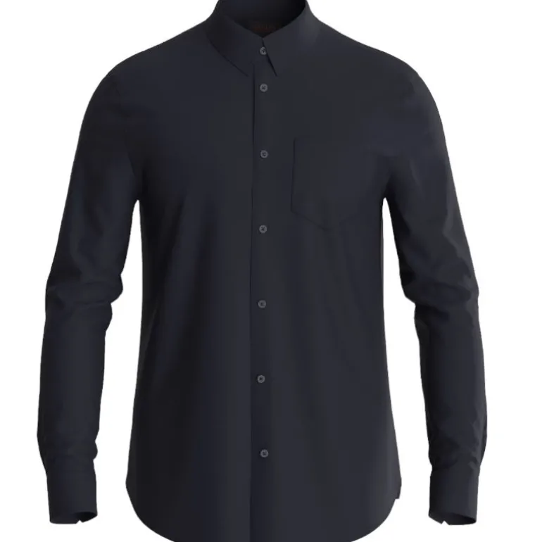 Guess - Ls Sunset Tech Shirt - Donkerblauw