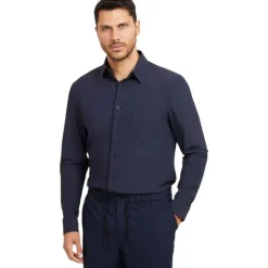 Guess - Ls Sunset Tech Shirt - Donkerblauw