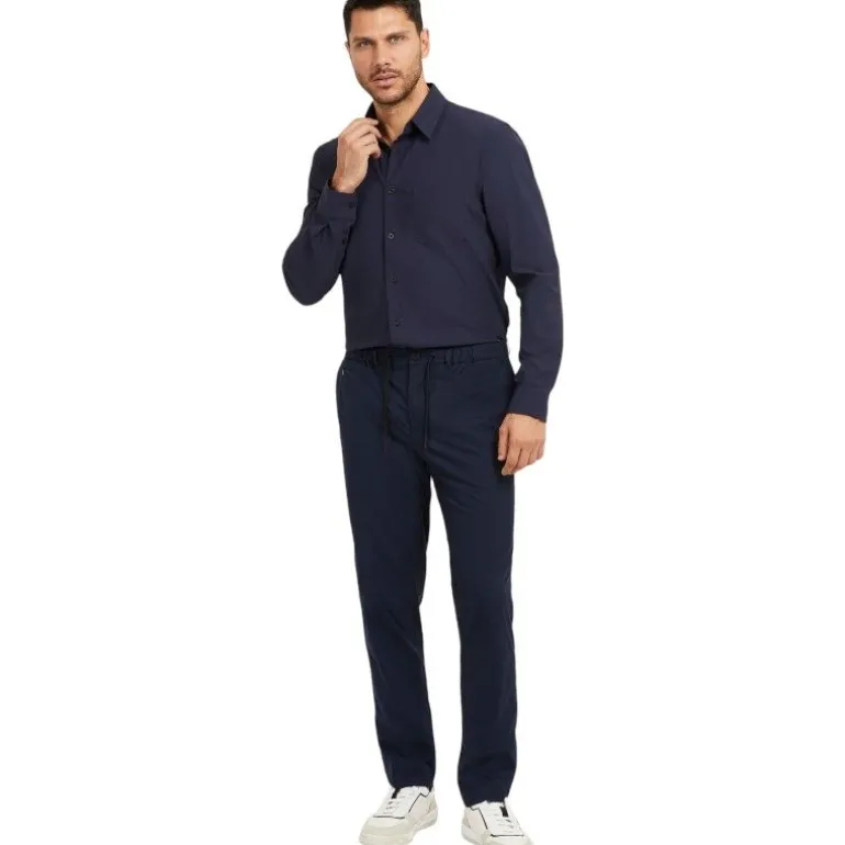 Guess - Ls Sunset Tech Shirt - Donkerblauw