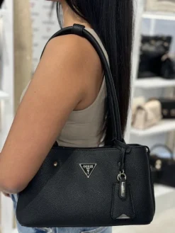 Guess - Meridian Shoulder Satchel - Zwart