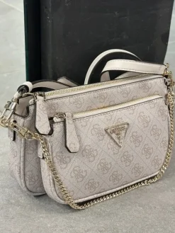 Guess - Noelle Dbl Pouch Crossbody - Beige
