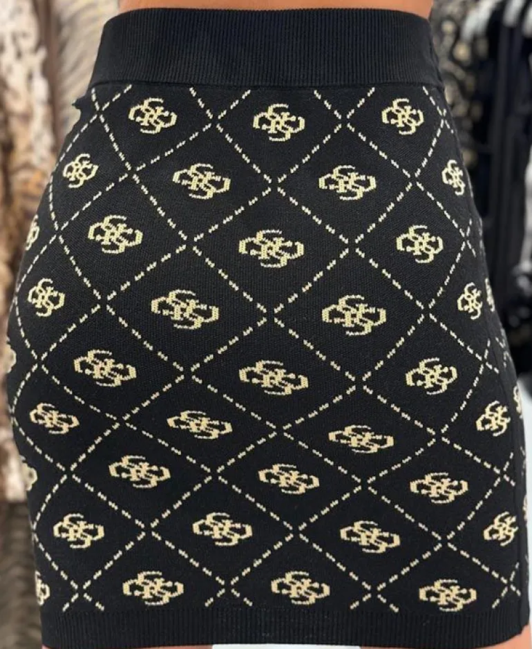 Guess - Sarah 4G Skirt Swtr - Zwart