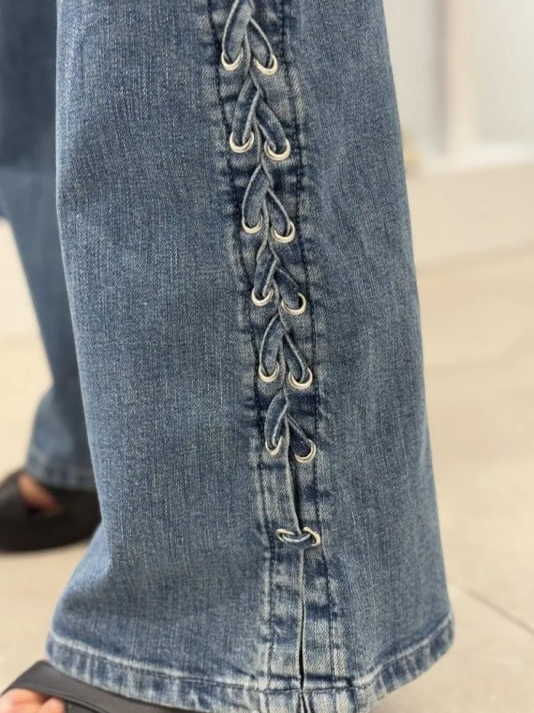 Guess - Sexy Flare Lace Up - Blauw