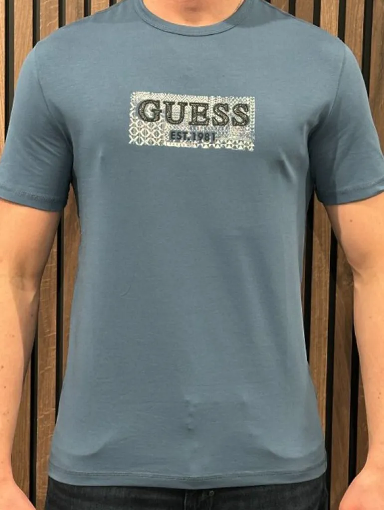 Guess - Ss Cn Box Tee - Blauw
