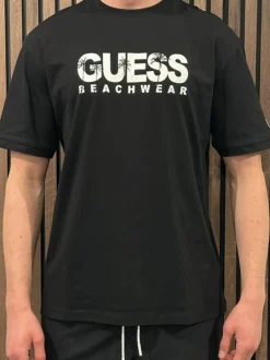 Guess - Ss Cn Guess Logo Tee - Zwart
