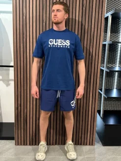 Guess - Ss Cn Guess Logo Tee - Blauw