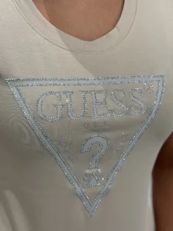 Guess - Ss Cn Shiny Triangle Tee - Beige