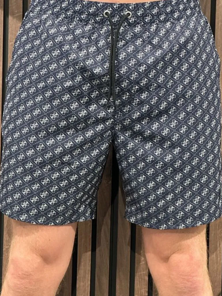 Guess - Swimtrunk Medium Wild Palms - Blauw