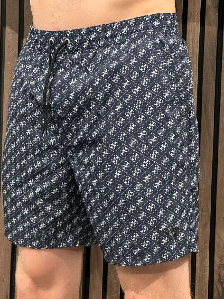 Guess - Swimtrunk Medium Wild Palms - Blauw