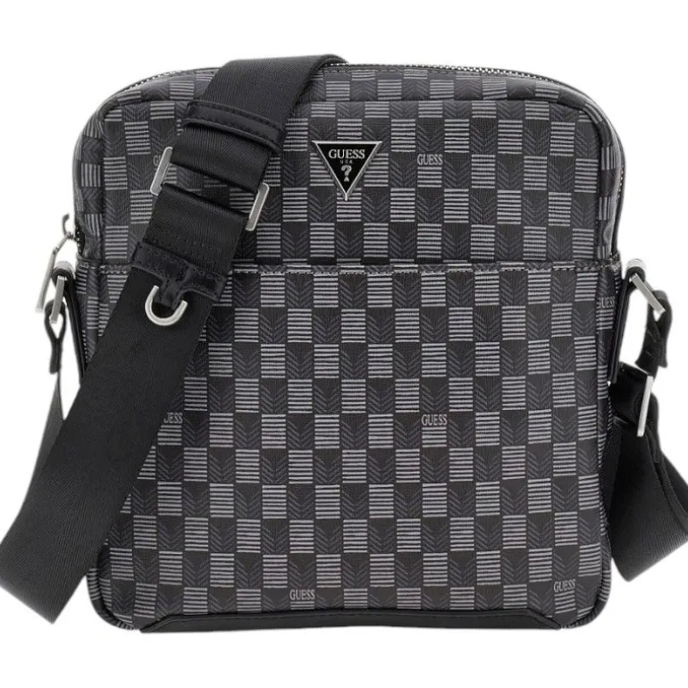 Guess - Torino Top Zip Crossbody Flat - Zwart