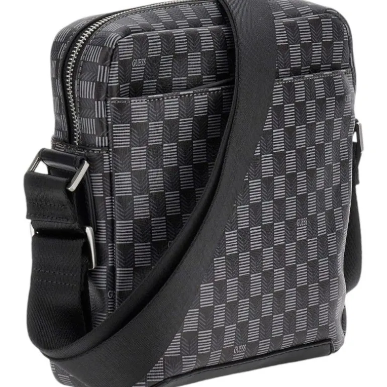 Guess - Torino Top Zip Crossbody Flat - Zwart