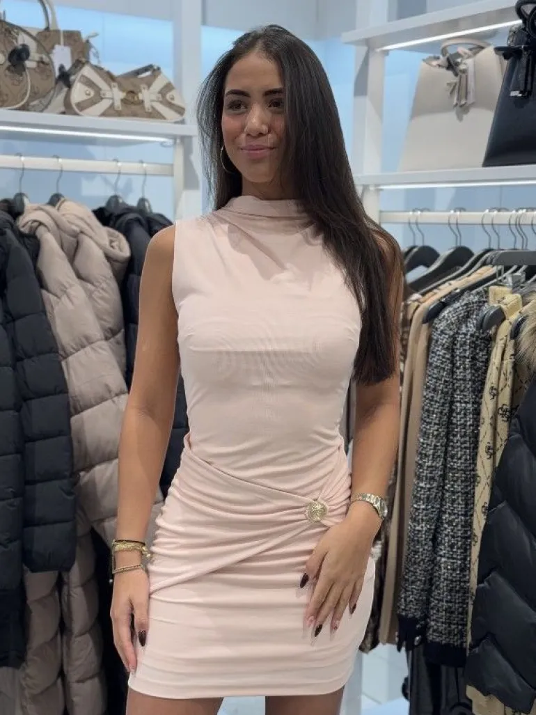 Guess - Zama Button Detail Dress - Roze