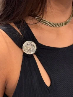 Guess - Zama Cut Out Details Crop Top - Zwart