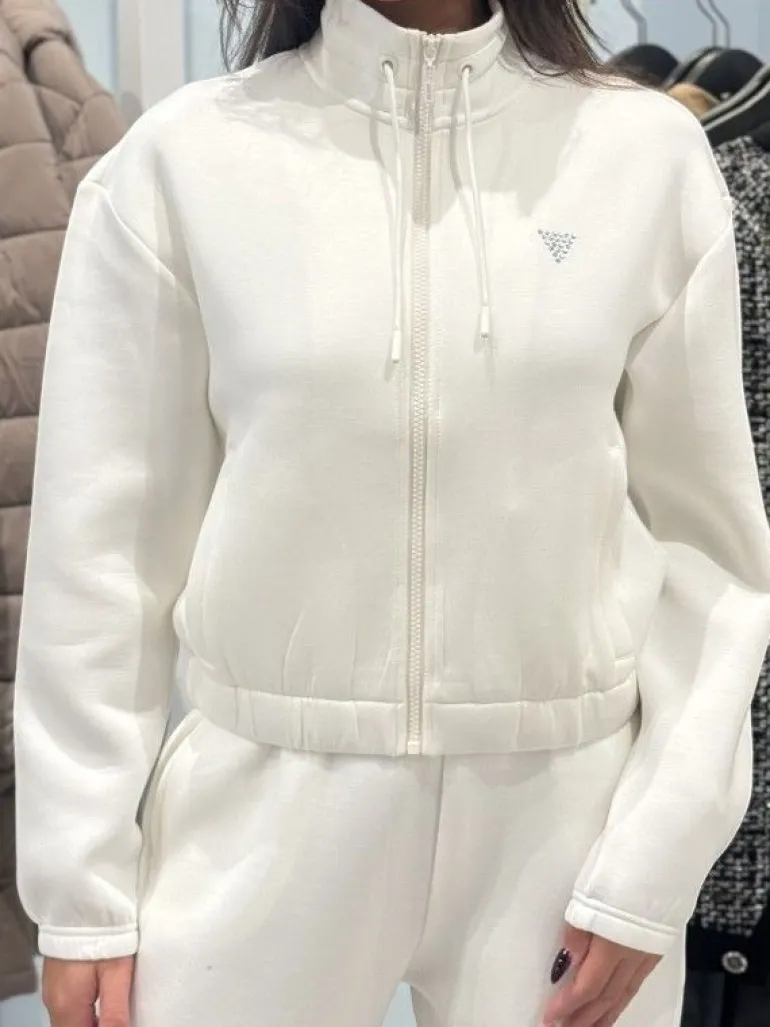 Guess Active - Cecilia Scuba Zip Sweatshirt - Wit