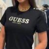 Guess Active - Cn Ss Cropped Washed Logo Tee - Zwart