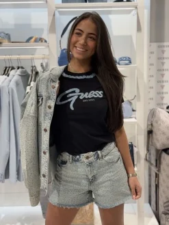 Guess Active - Cn Ss Jeans Chain Tee - Zwart