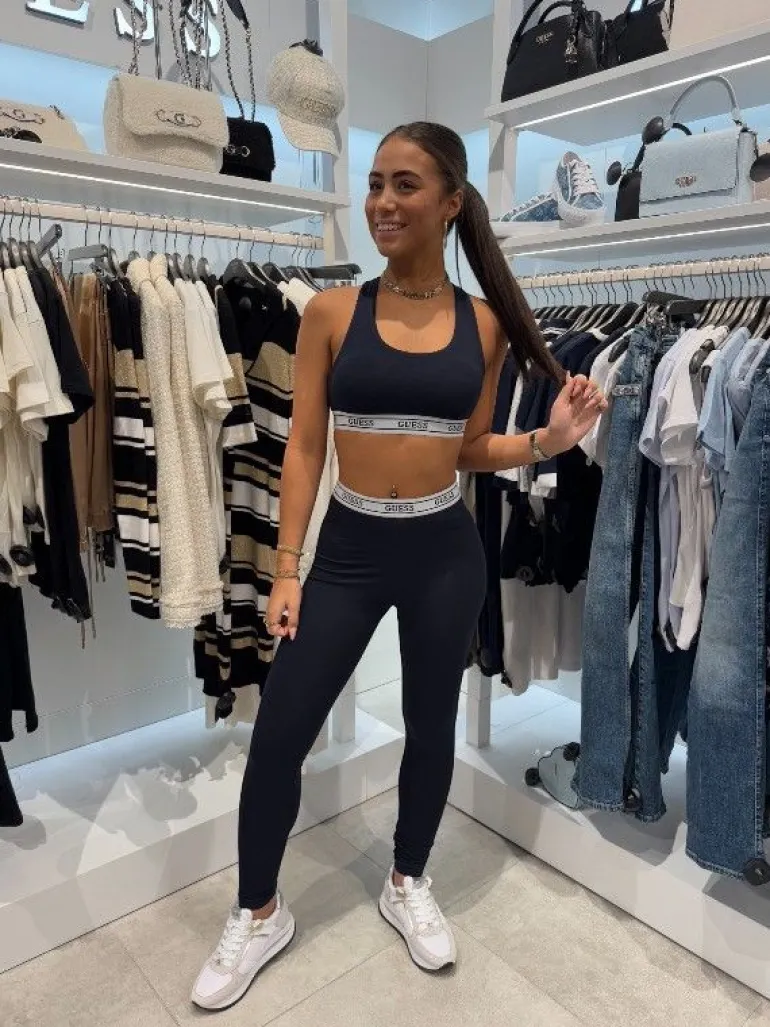 Guess Active - New Aline Leggings 4/4 Eco Str - Blauw