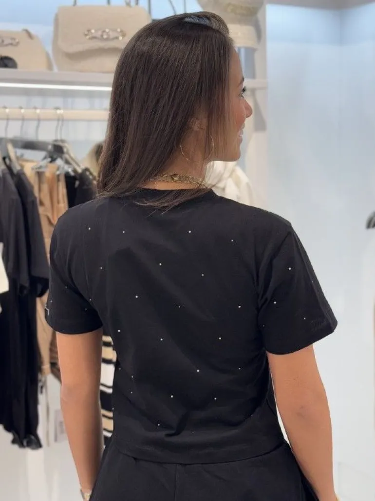 Guess Active - Primula Rhinestones Boxy Tee - Zwart