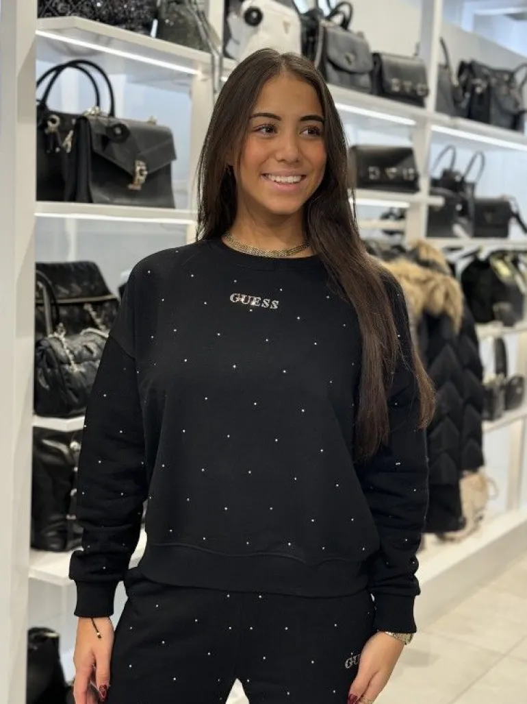 Guess Active - Rhinestones Cn Sweatshirt - Zwart