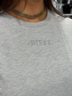 Guess Active - Rhinestones Ss Shirt - Grijs