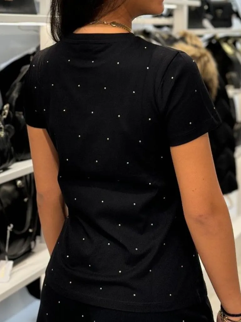 Guess Active - Rhinestones Ss Shirt - Zwart
