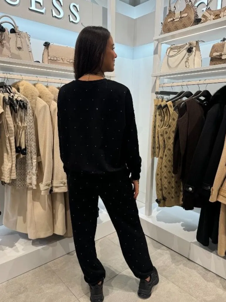 Guess Active - Rhinestones Cn Sweatshirt - Zwart
