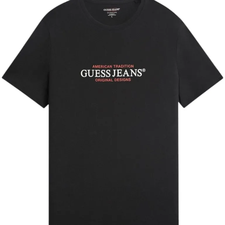 Guess Jeans - Gj Ss Cn Reg American Trad Tee - Zwart