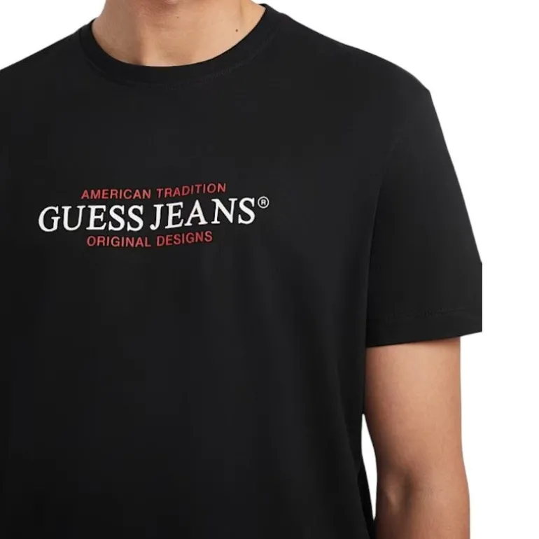 Guess Jeans - Gj Ss Cn Reg American Trad Tee - Zwart