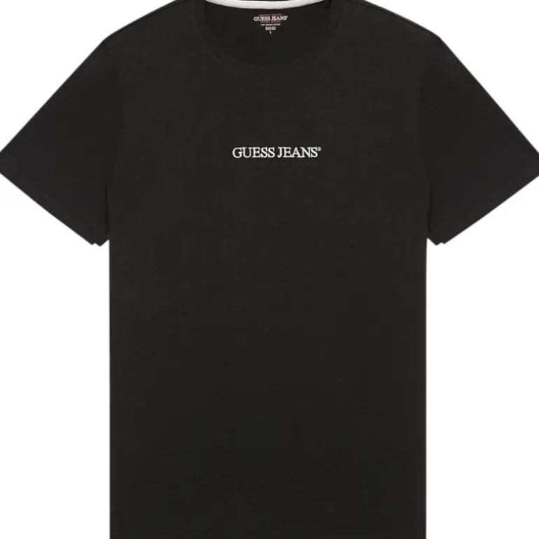 Guess Jeans - Gj Ss Cn Slim Logo Embro Tee - Zwart