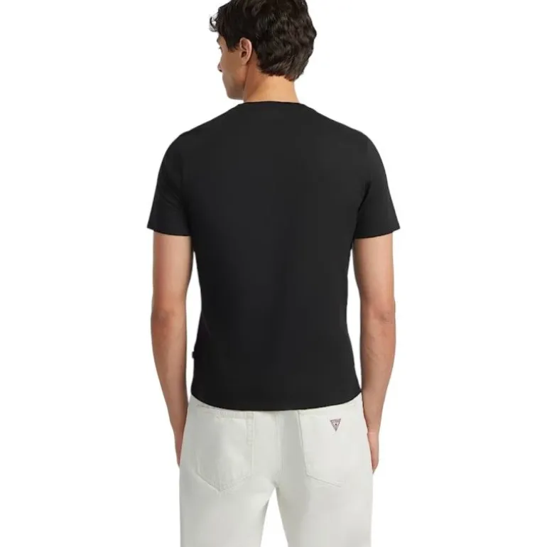 Guess Jeans - Gj Ss Cn Slim Logo Embro Tee - Zwart